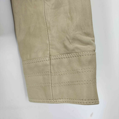 スピックアンドスパン Spick and Span SHEEP SKIN 羊革 ノーカラー レザー ジャケット レディース JPN:38