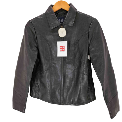 ギャップ Gap 00S OLD LEATHER レザー ジャケット レディース XXS