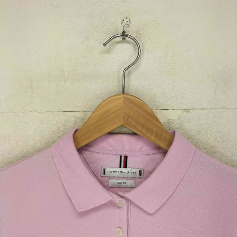 トミーヒルフィガー TOMMY HILFIGER SLIM FIT 刺繍ロゴ ポロシャツ レディース XS