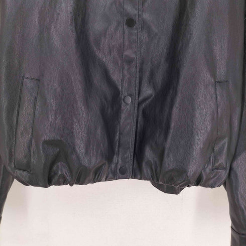ザラ ZARA フェイクレザーボンバージャケット レディース import:L