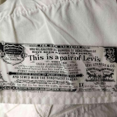 リーバイス Levis 501ボタンフライ ホワイト ダメージ加工 デニム パンツ レディース W25 L32