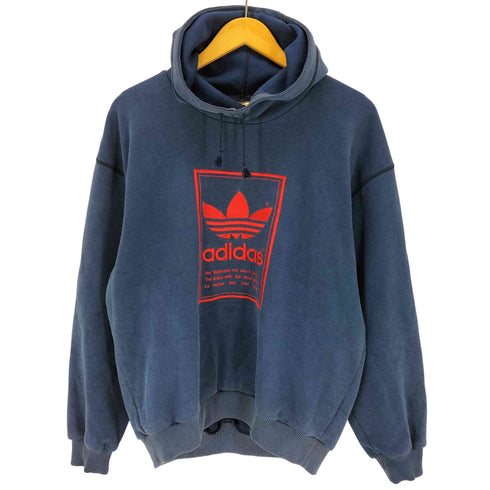 アディダス adidas 80-90S デサント製 トレフォイルロ刺繍パーカー メンズ M-L