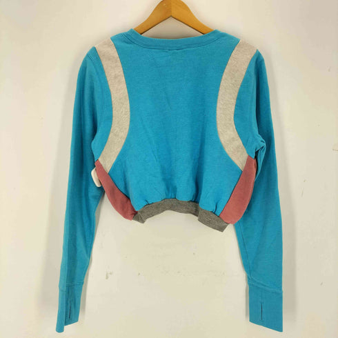 ナイキ NIKE 90S USA製 銀タグ ロゴ刺繍 クロップド スウェット レディース L