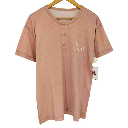 パパス papas ロゴプリント ヘンリーネック Tシャツ メンズ JPN:M