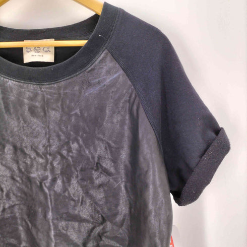 シーニューヨーク sea new york レザー素材切替 ラグランカットソー レディース