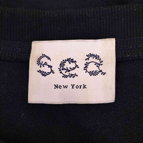 シーニューヨーク sea new york レザー素材切替 ラグランカットソー レディース