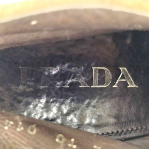 プラダ PRADA スエード チェッカブーツ メンズ 6 1/2
