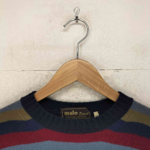 malo tricot カシミヤ 100 ボーダー ニット レディース EUR:42