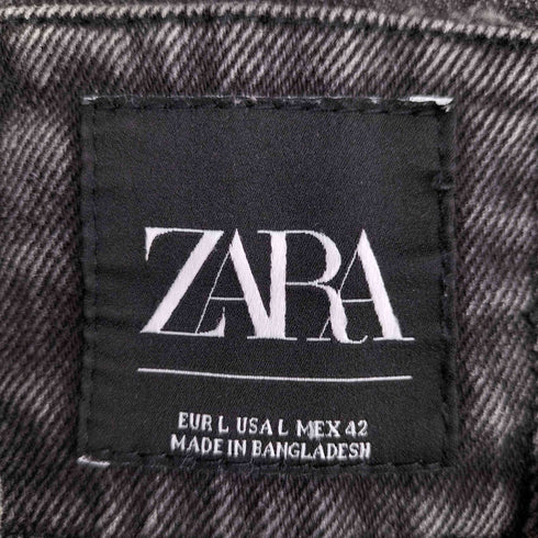 ザラ ZARA ストーンウォッシュ加工 グラフィックプリント デニムジャケット メンズ JPN:L