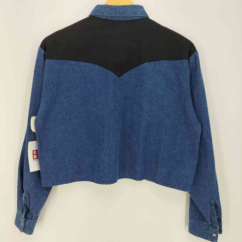 P.S. & Rhinestones 配色切替 ウエスタンデニムシャツ レディース import:M
