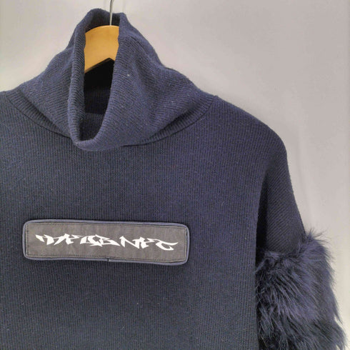 エムワイオービーエヌワイシー M.Y.O.B NYC 袖ファー ハイネックニットセーター メンズ