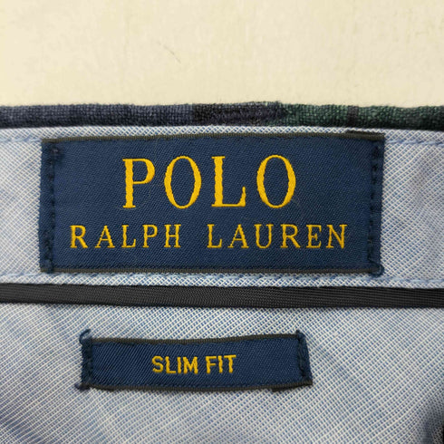 ポロラルフローレン POLO RALPH LAUREN slim fit ブラックウォッチ リネン ショーツ メンズ 32inch