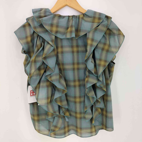メゾンスペシャル MAISON SPECIAL Ruffle Check Shirts ラッフルチェックシャツ レディース FREE