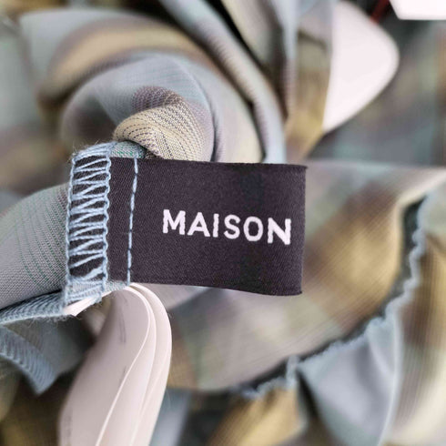 メゾンスペシャル MAISON SPECIAL Ruffle Check Shirts ラッフルチェックシャツ レディース FREE