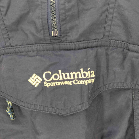 コロンビア Columbia 90S ロゴ刺繍 ナイロン フーデッド アノラック パーカー メンズ import:M