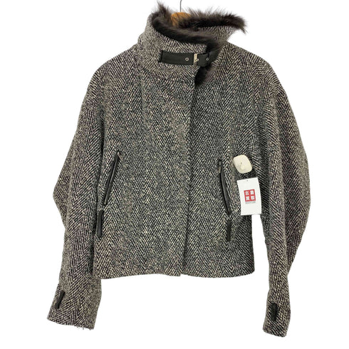 スポーツマックス SPORTMAX ヘリンボーン ファー ジップアップ ブルゾン レディース US4