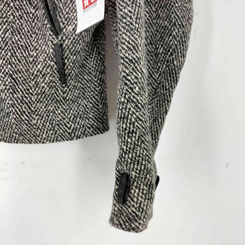 スポーツマックス SPORTMAX ヘリンボーン ファー ジップアップ ブルゾン レディース US4