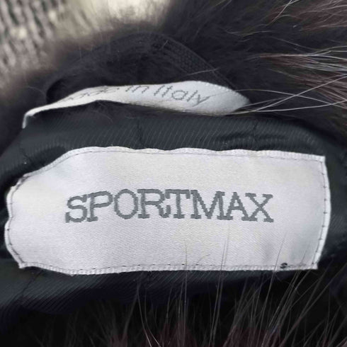 スポーツマックス SPORTMAX ヘリンボーン ファー ジップアップ ブルゾン レディース US4
