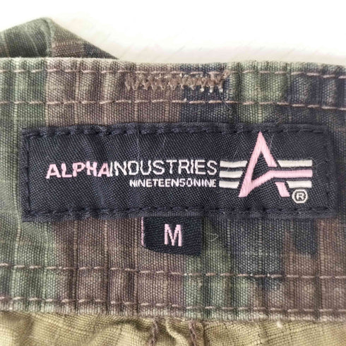 アルファインダストリーズ ALPHA INDUSTRIES ウッドランドカモ リップストップ カーゴパンツ レディース JPN:M