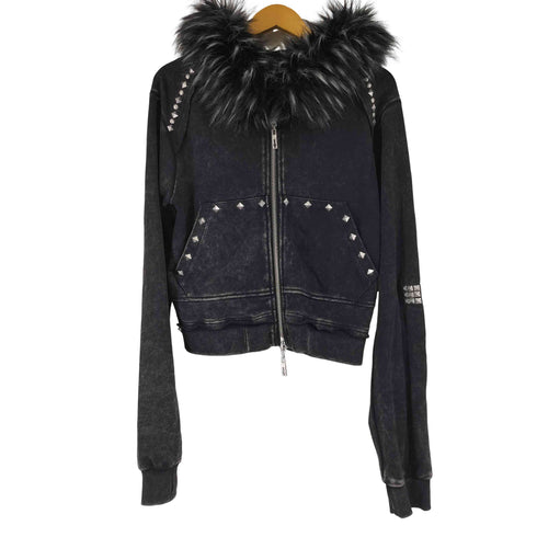 Type shade TYPE CROSS FOX FUR HOODIE BLACK メンズ