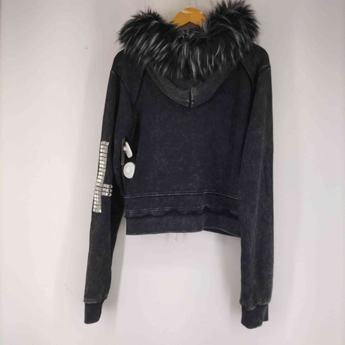 Type shade TYPE CROSS FOX FUR HOODIE BLACK メンズ