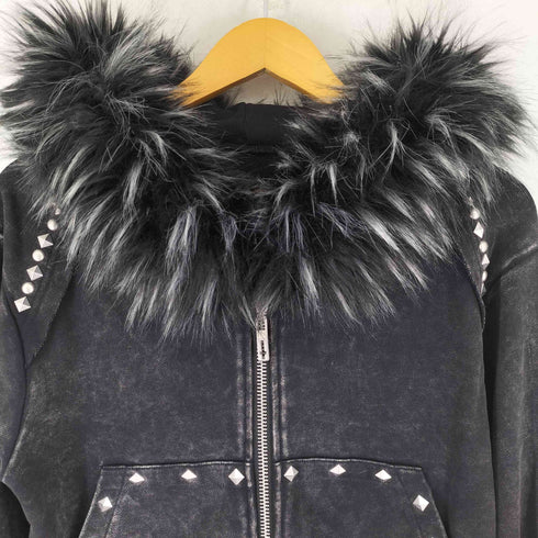 Type shade TYPE CROSS FOX FUR HOODIE BLACK メンズ