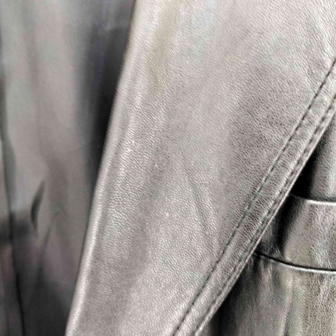バルマンパリ BALMAIN PARIS シープレザー パワーショルダー 2B テーラードジャケット メンズ 5L