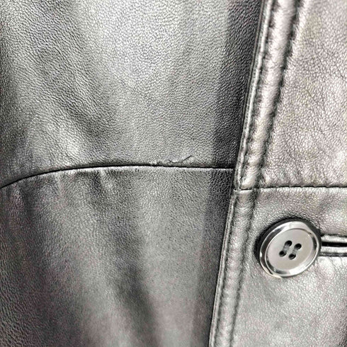 バルマンパリ BALMAIN PARIS シープレザー パワーショルダー 2B テーラードジャケット メンズ 5L