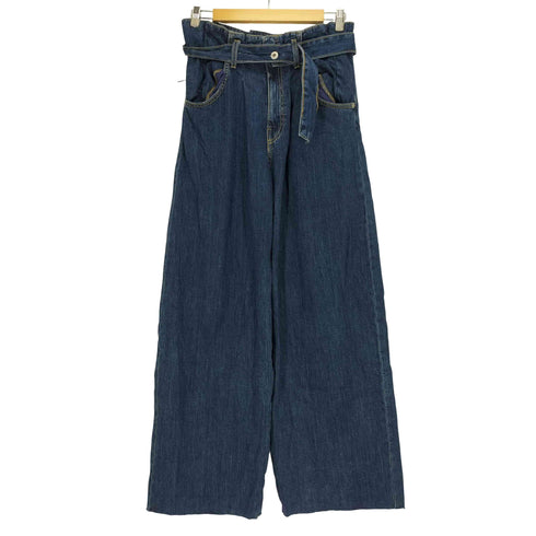 ザラ ZARA ベルト付 バギー ワイド デニム レディース EUR:36
