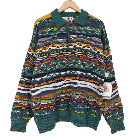FLORENCE TRICOT 3Dニット ハーフボタンセーター メンズ import:M