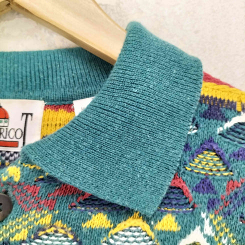 FLORENCE TRICOT 3Dニット ハーフボタンセーター メンズ import:M