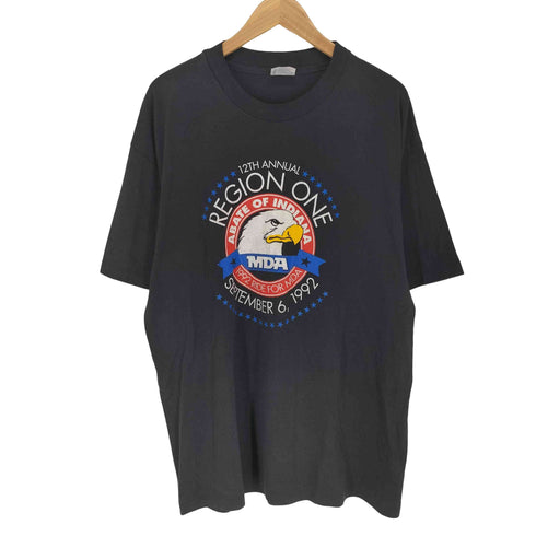 ヘインズ Hanes USA製 シングルステッチ 両面プリント クルーネック S/S Tシャツ メンズ import:XL