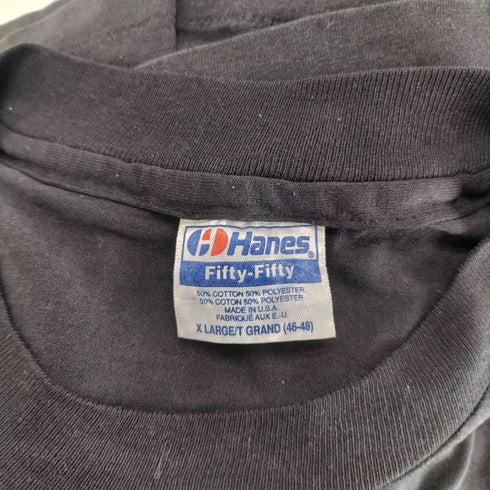 ヘインズ Hanes USA製 シングルステッチ 両面プリント クルーネック S/S Tシャツ メンズ import:XL