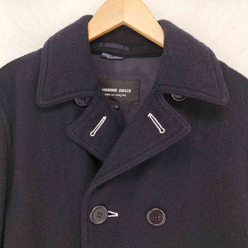 コムデギャルソンオムドゥ COMME des GARCONS HOMME DEUX AD2014 製品染め ボタンデザインピーコート メンズ JPN:S