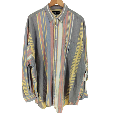 ラルフローレン RALPH LAUREN The Big Shirt ポニー刺繍 コットン マルチストライプ メンズ XL
