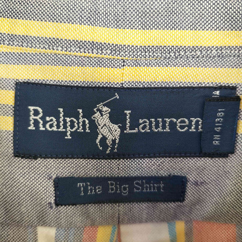 ラルフローレン RALPH LAUREN The Big Shirt ポニー刺繍 コットン マルチストライプ メンズ XL