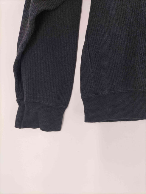 ケンゾー KENZO 80-90S ライカ期 銀タグ OLD 初期 バック ロゴ 刺繍 コットン クルーネック ニット セーター ブラック メンズ FREE