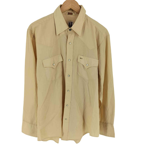 BAR B 70s WESTERN WEAR 襟芯 長袖 ウエスタンシャツ メンズ L