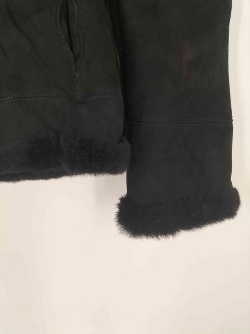 マレーラスポーツ MARELLA SPORT MADE IN ITALY Real fur & Lamb leather イタリア製 裏地 リアル ファー 羊革 ラムレザー ムートン ジャケット ブルゾン ブラック Y2K レディース EUR:40