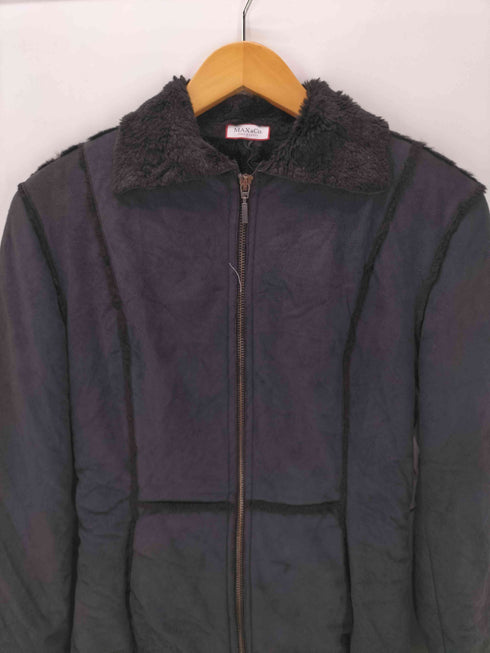 マックスアンドコー MAX&CO. MADE IN ITALY Real fur イタリア製 裏地 リアルファー ムートン コート ブラック Y2K レディース EUR:40
