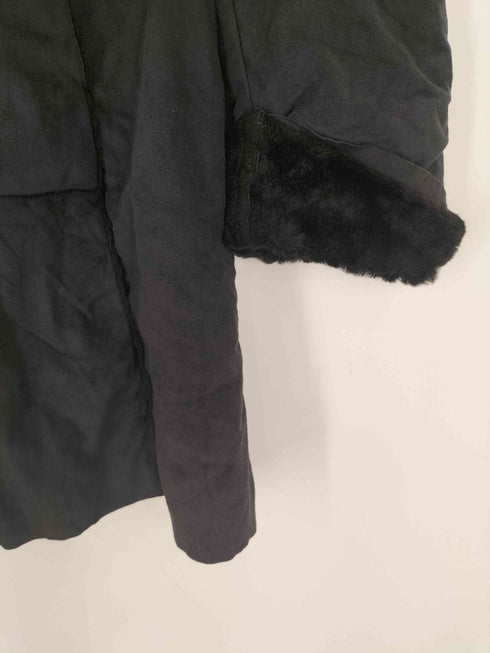 マックスアンドコー MAX&CO. MADE IN ITALY Real fur イタリア製 裏地 リアルファー ムートン コート ブラック Y2K レディース EUR:40