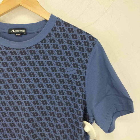 アクアスキュータム AQUASCUTUM 総柄ロゴプリント S/S Tシャツ メンズ import:M