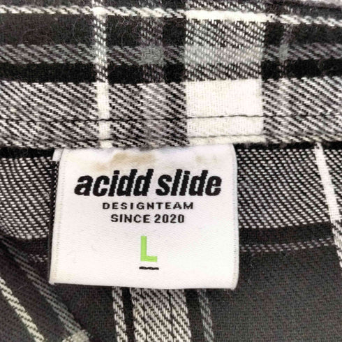 ACIDD SLIDE アシッドスライド チェック 長袖 ネルシャツ MUSINSA メンズ L