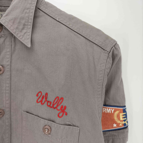 バズリクソンズ BUZZ RICKSONS HERRINGBONE TWILL SQUADRON S S SHIRT ヘリンボーン ツイル ワッペン S/S ワーク シャツ メンズ 14.5