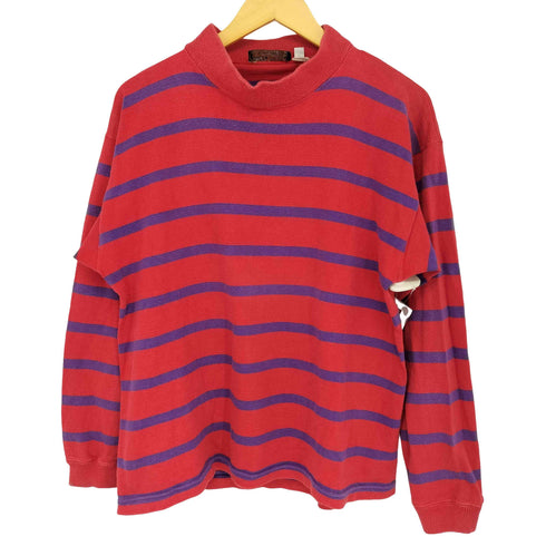 hardin knitwear USA製 ヘビーオンス モックネックボーダーカットソー メンズ import:L