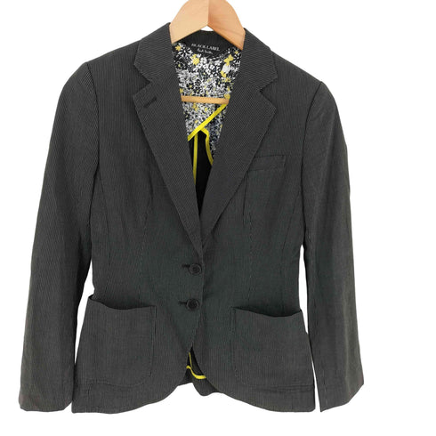ポールスミスブラックレーベル Paul Smith BLACK LABEL コットン リネン 背抜き 裏地花柄 2B ストライプ テーラードジャケット スカート セットアップ レディース 40