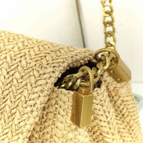 ザラ ZARA ストロー カゴデザイン ショルダーバッグ レディース