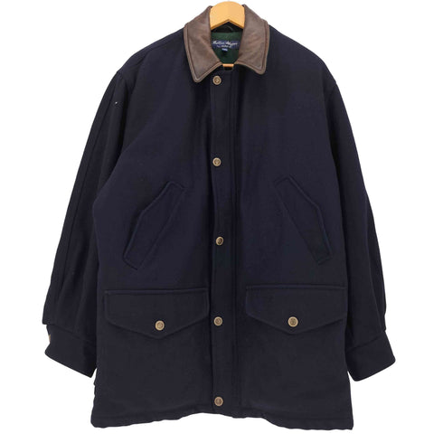 Melton Slugger by GANT 襟レザー マルチポケット 比翼ジップ メルトン ショートコート メンズ S