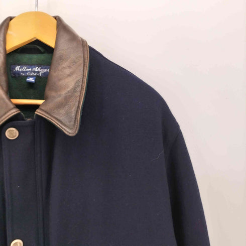 Melton Slugger by GANT 襟レザー マルチポケット 比翼ジップ メルトン ショートコート メンズ S