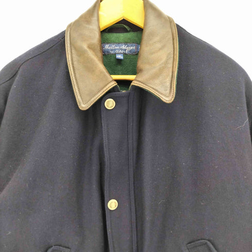 Melton Slugger by GANT 襟レザー マルチポケット 比翼ジップ メルトン ショートコート メンズ S